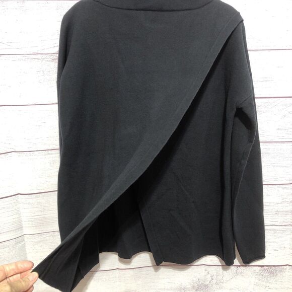 Vineyard Vines Sweater Black Merino Mock Turtleneck Split Back Size Large EUC - Picture 4 of 8